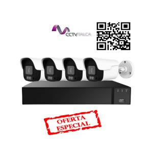 Kit 4 Camaras bala Exterior 2MP +  4CH Full HP